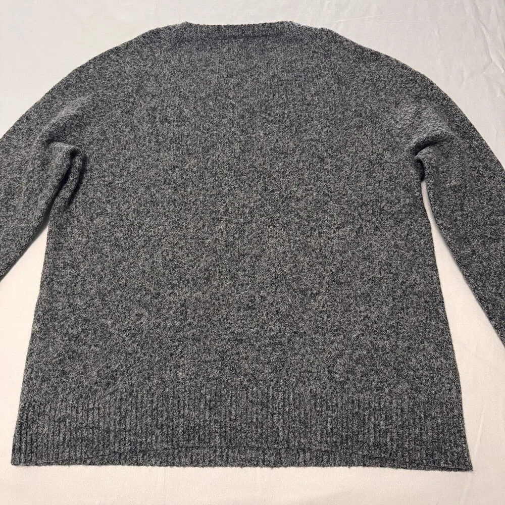 J.Crew Factory Men's Large Marled Charcoal Gray Crewneck Sweater Warm Preppy